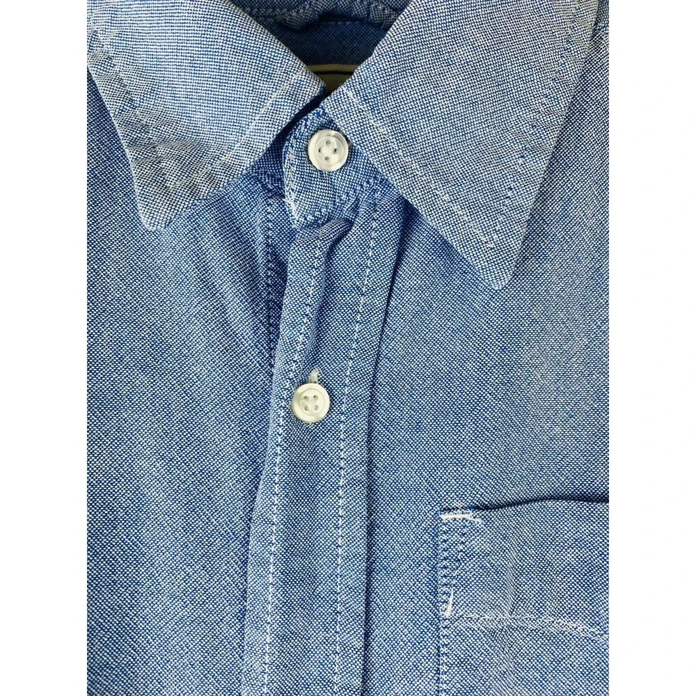 Childrens Place Boys Button Down Denim Shirt M 7/8 Blue Long Sleeve w/Pocket